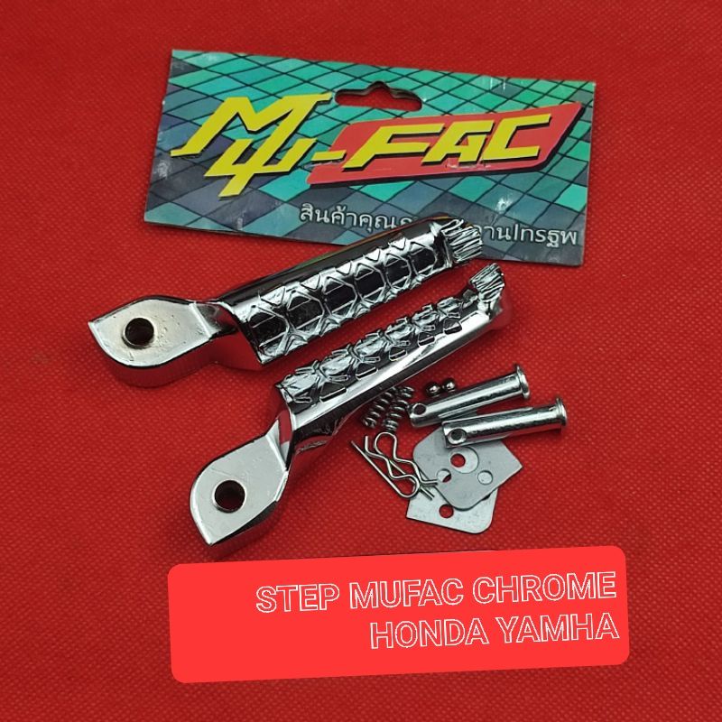 PROMO FOOTSTEP MUFAC CHROME MU-FAC STEP BELAKANG MATIC MATIC BEBEK ORIGINAL MUFAC