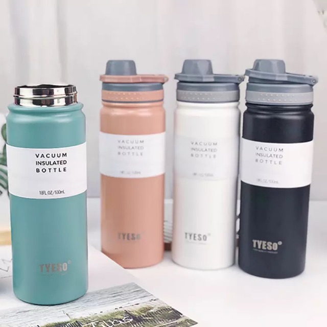 Tyeso Korean Style Stainless Steel Vacuum Insulates  Sport Drink Bottle 530ml