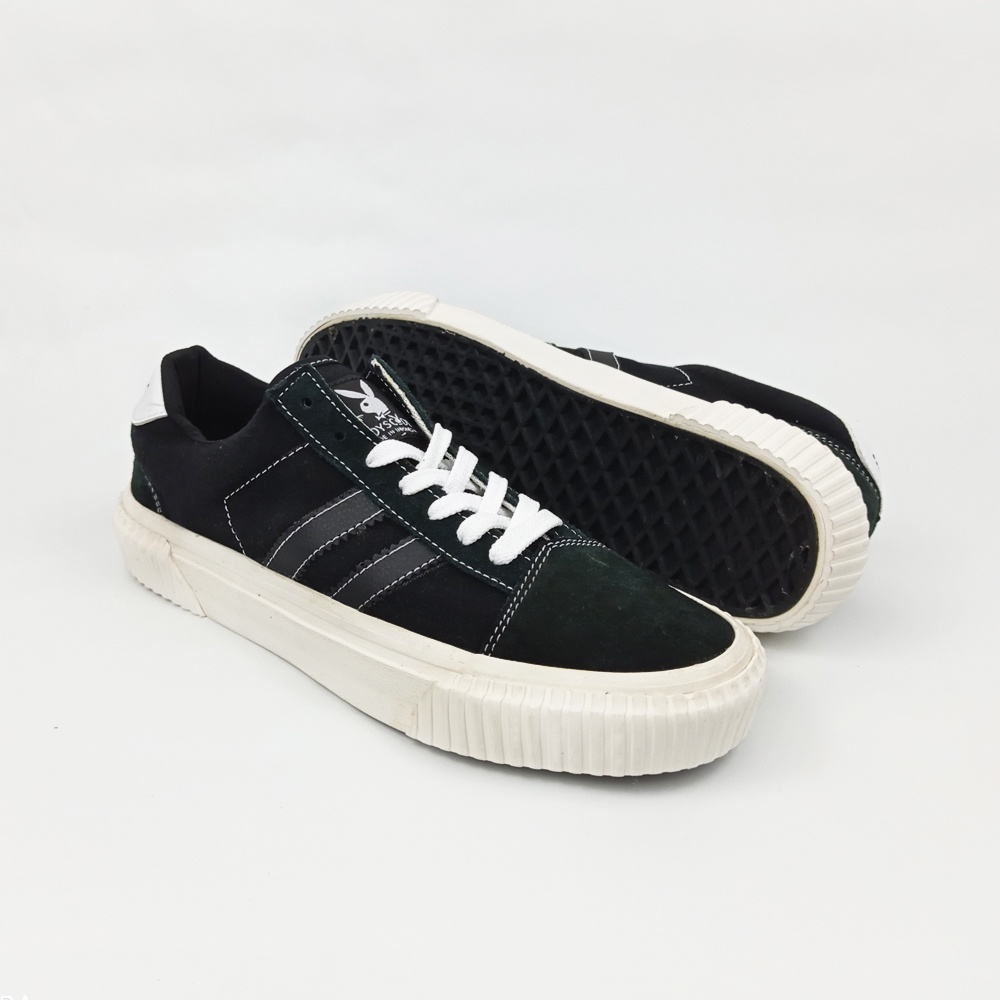 Sepatu Sneakers Casual Pria Wanita Brand Boyscode Original Vulcanized Black Lines Outsole Gerigi