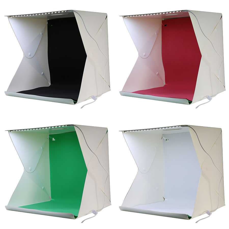 Photo Studio Mini 3 Button+LED+4PCS Background SM 02 Studio Photo Box Lipat Simpel Mudah Disimpan