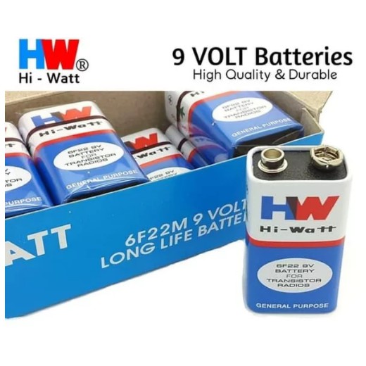 Baterai kotak Batu Battery Batre 9v 9 Volt HW HI-Watt Arduino