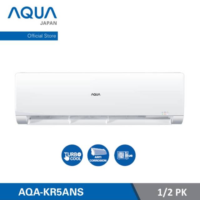 Ac Split Aqua Sanyo AQA-KCR05ANR utk ruangan3x4m(listrik 390wattJasa terpasang diCirebonKota Grs5thn
