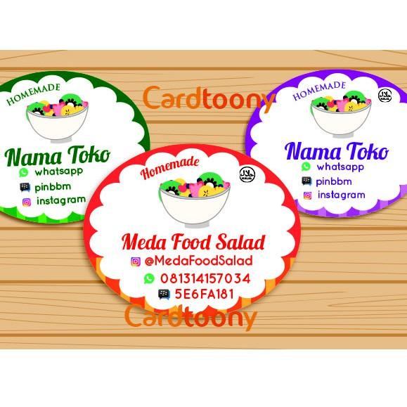 

[KODE RDTR9] Sticker / stiker label toko produk makanan salad buah sayur