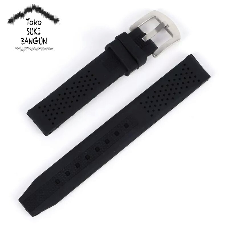 18mm Tali Jam Rubber BREATH Hole Air Watch Band Strap