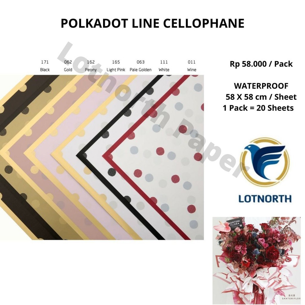 

KERTAS BUNGA POLKADOT CELLOPHANE | PAPER WRAPPING MOTIF POLKADOT