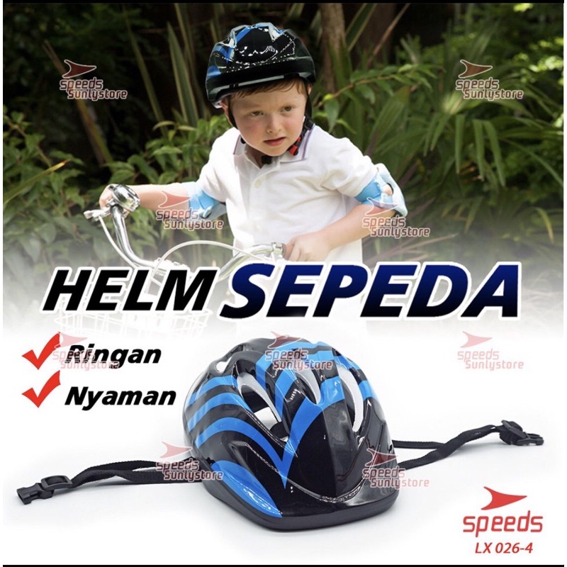 Helm Sepeda Anak kualitas bagus umur 3 - 12 tahun busa empuk buat BMX lipat cycling helmet fot kids-Biru