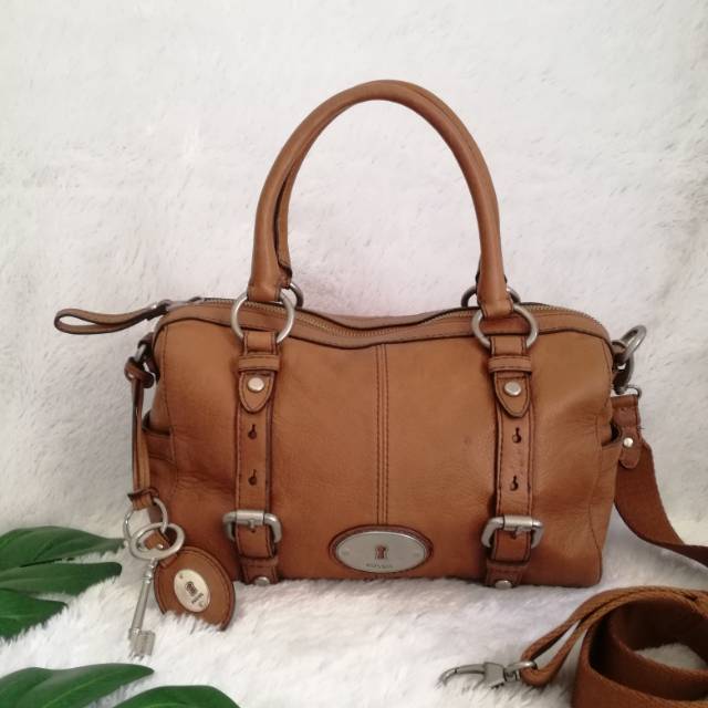 Tas Fossil Maddox Large Leather Brown Crossbody Authentic/Preloved
