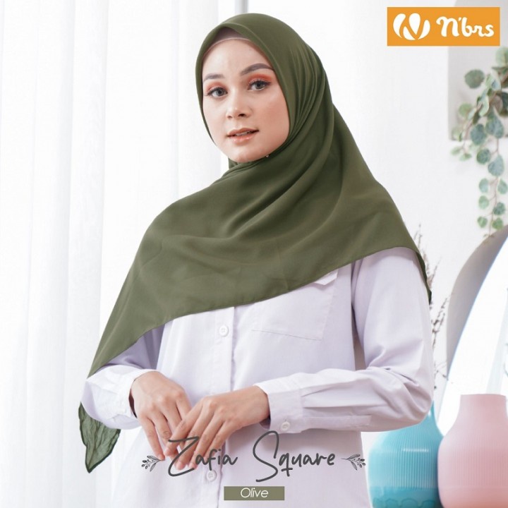 Jilbab Segi Empat Nibras ZAFIA SQUARE SCARF 120 CM Jilbab Segi Empat Terbau Jilbab Nibras Terbaru