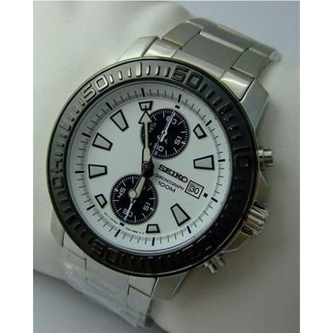 Seiko Marine Sports SNN201P1 Quartz Chrono White Dial | Jam Pria SNN201