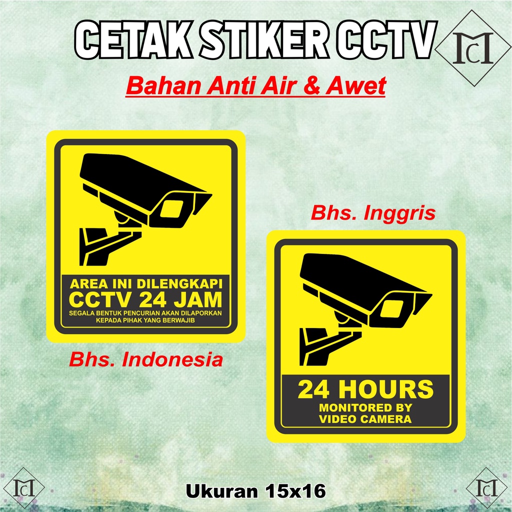 

Stiker AREA CCTV | WARNING CCTV ( Tempel Pintu / Kaca )