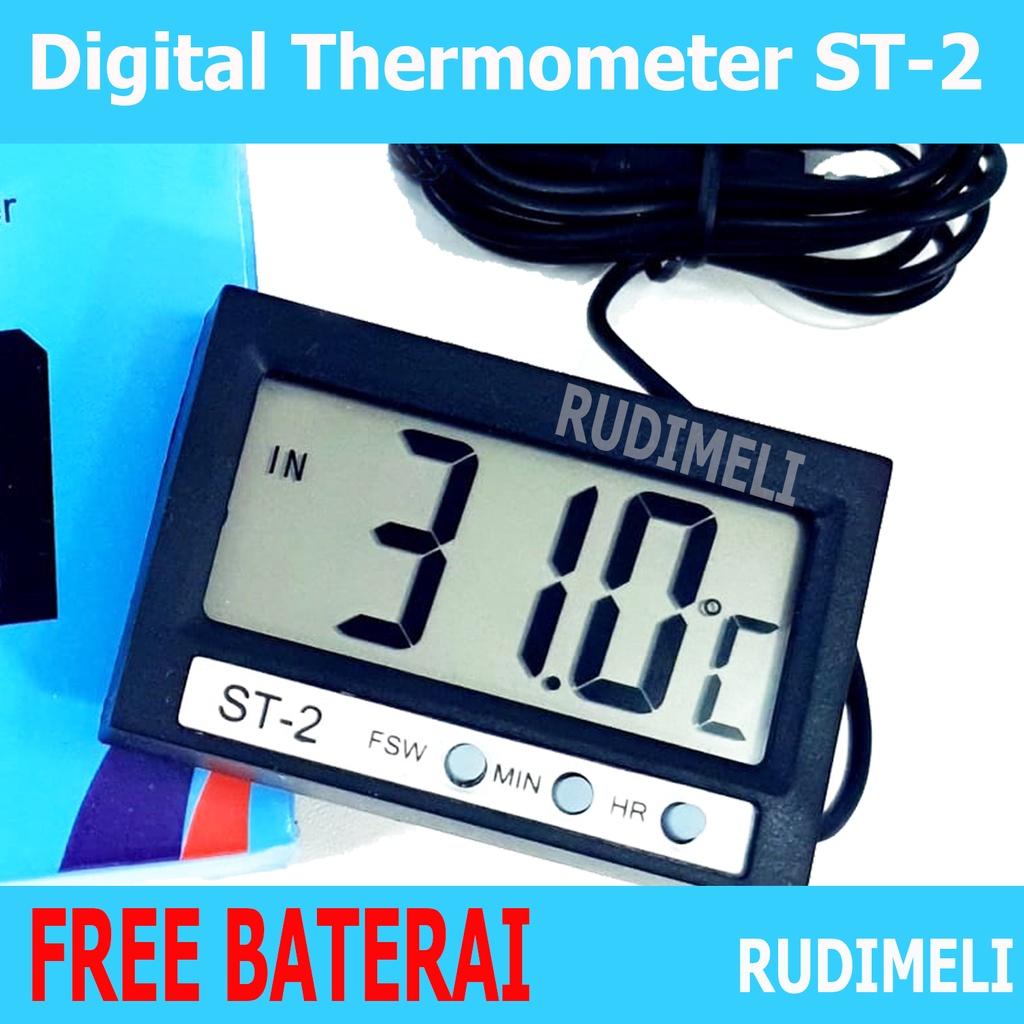 Thermometer Digital Ruangan Mobil Kulkas AC  Sensor pengukur suhu  ST 2