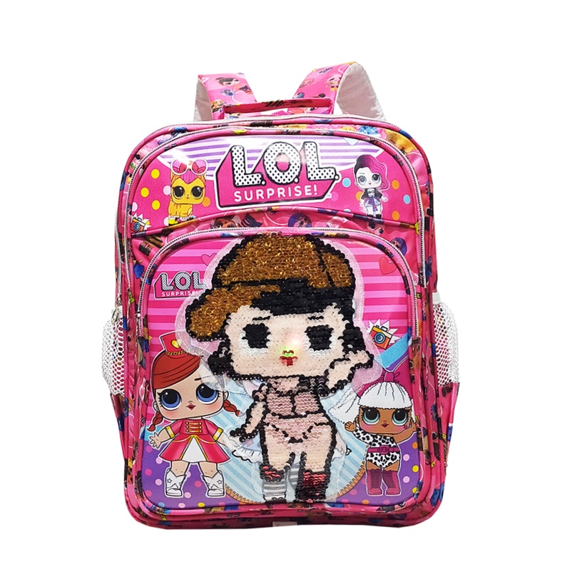 Tas Anak Ransel SEQUIN LOL - Tas Ransel Anak Sekolah SD Usap Karakter LOL