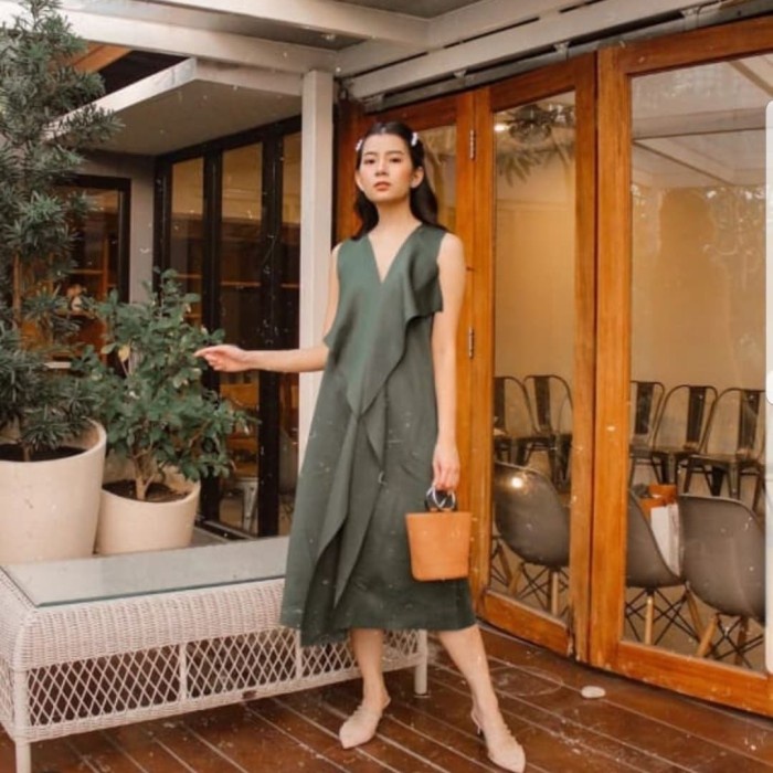 dress korea / dress blazer / maxi dress - Hitam