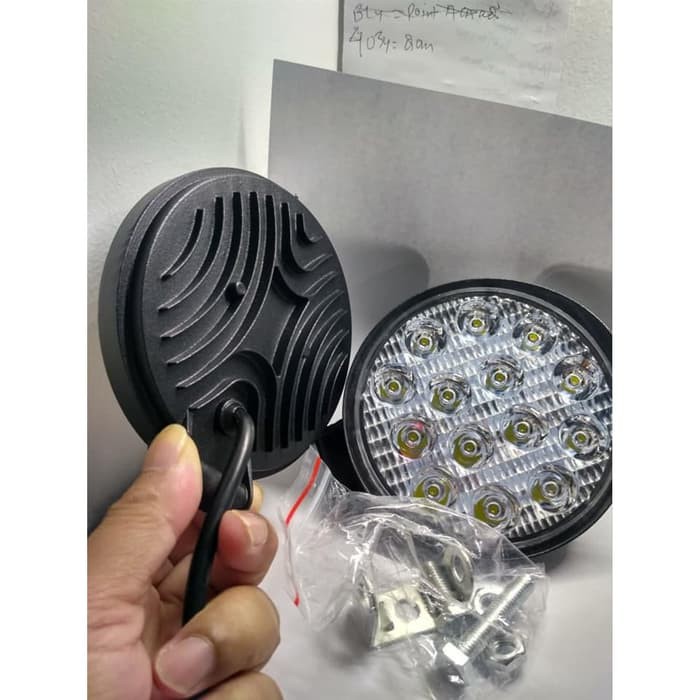 WORKLIGHT LAMPU TEMBAK MOBIL LED 42 WATT 16 TITIK LAMPU SOROT BULAT