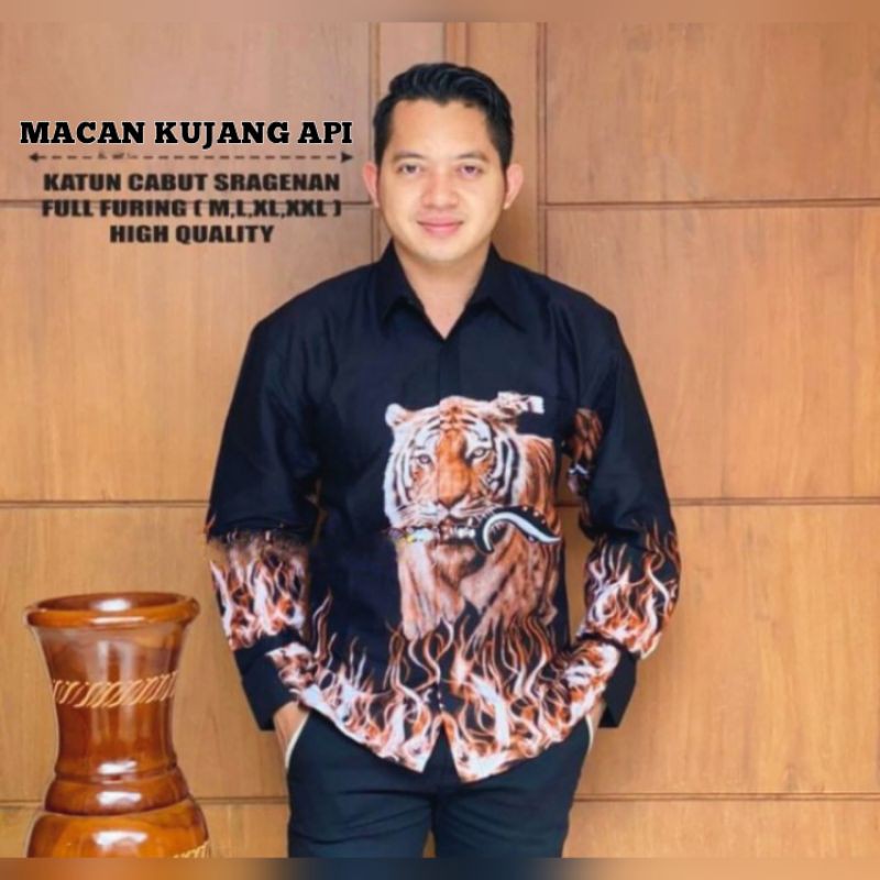 KEMEJA BATIK SOLO-BAJU BATIK SOLO MOTIF MACAN PRABU SILIWANGI