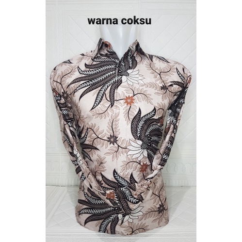 Baju Batik Couple ayah dan anak Lengan Panjang lapisan furing warna crem atau coksu,Batik Pasangan Ayah danAnak Wrana Crem,Batik Premium,Batik Modern,Batik Jumbo,Batik Solo,Batik Kantoran