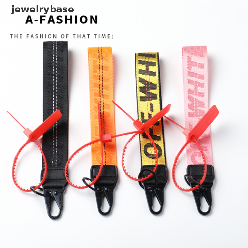 (jewelrybase) Tali Lanyard Gantungan Kunci Model Tulisan Off-White Ukuran 10.5 &quot;