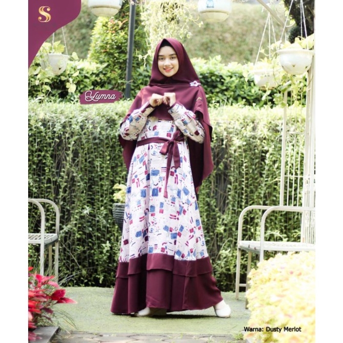 ready stock yumna set original by ss hijab /gamis motif premium/gamis branded