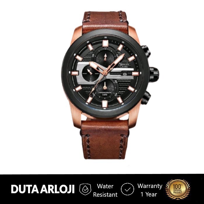 Alexandre Christie AC 6562 MC LBRBA Analog Men Leather