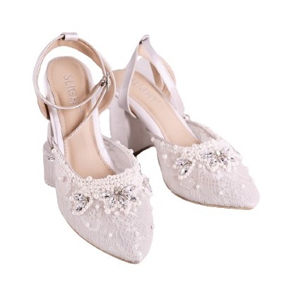 SLIGHT Sepatu Wedding Ankle Strap Adeline Silver-1