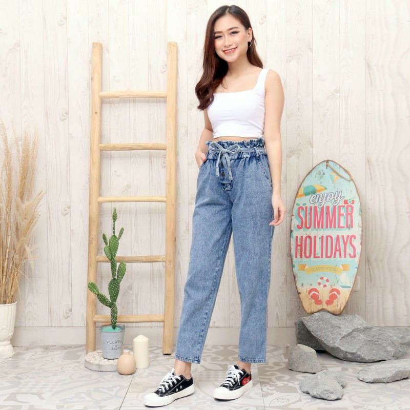 DIFA BAGGY JEANS HIGHWAIST KEKINIAN HITS OOTD SELEBGRAM