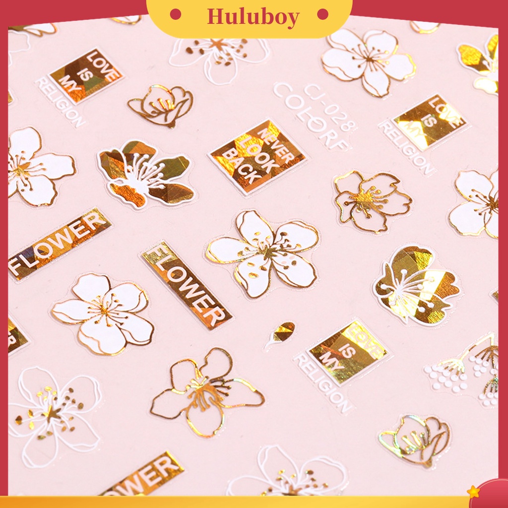 Huluboy Huluboy♡ Stiker Nail Art Dengan Perekat Untuk Manicure