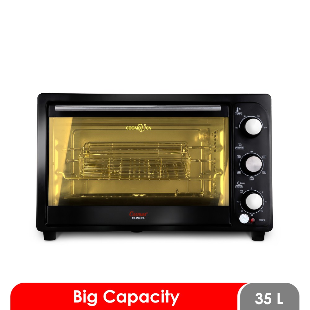 Cosmos CO 9935 VRL Oven listrik 35 L BBQ FISH GRILL 600 W + 600W 2in1 oven panggang