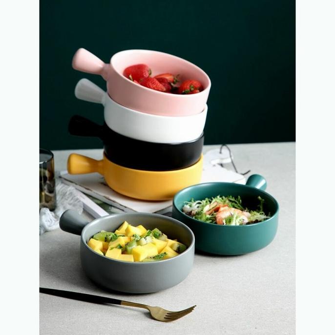 (:(:(:(] Mangkok Keramik Bowl Nordic Style With Handle