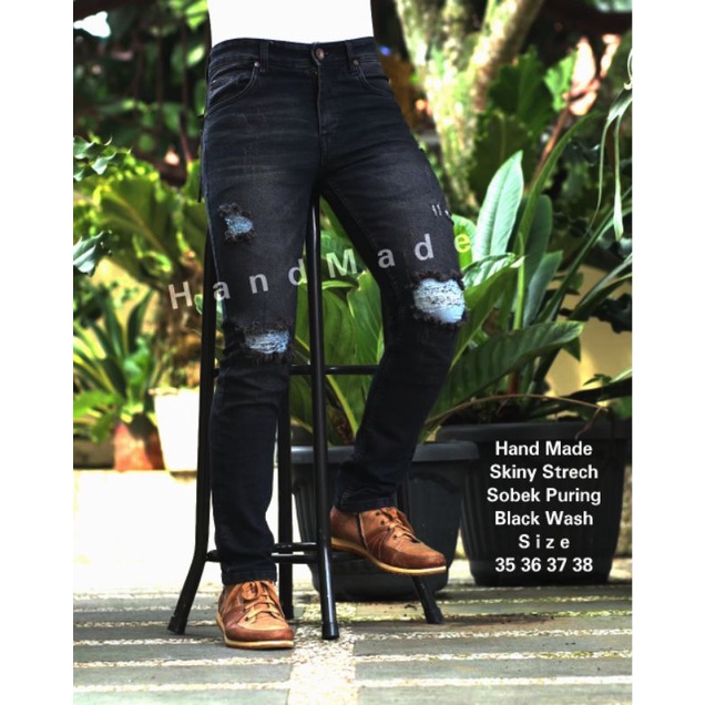 Jeans Sobek Ripped Ukuran 33-38 Jumbo Bigsize