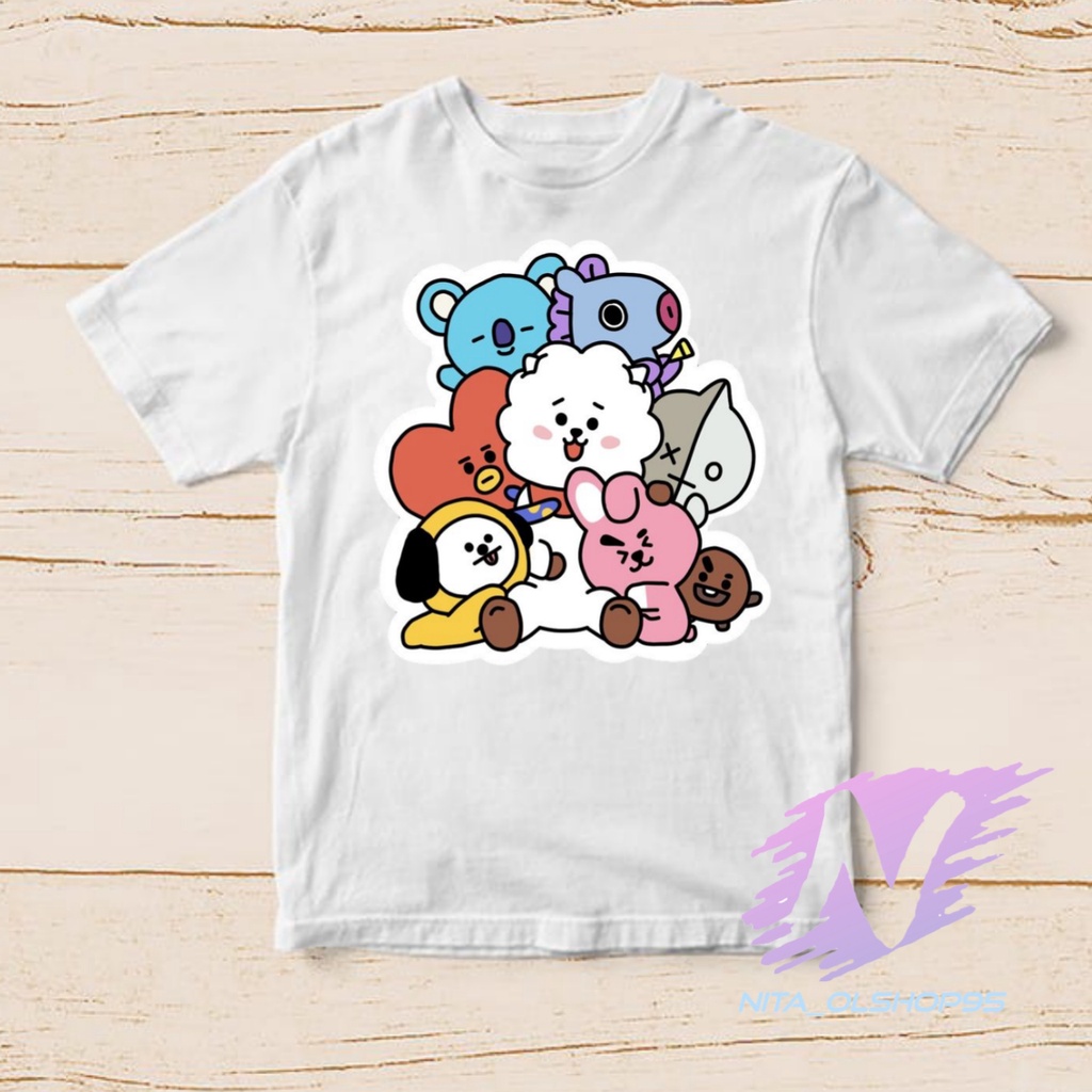 kaos anak animasi kartun bts