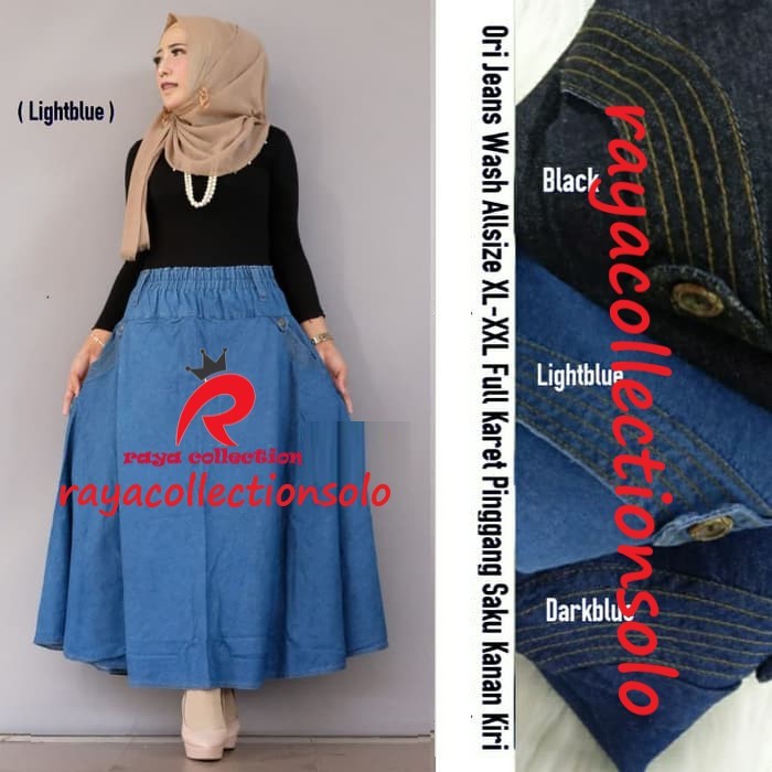 DEMIAN UMBRELLA SKIRT / ROK KLOK / ROK SUPER MANYUNG / ROK JEANS JUMBO