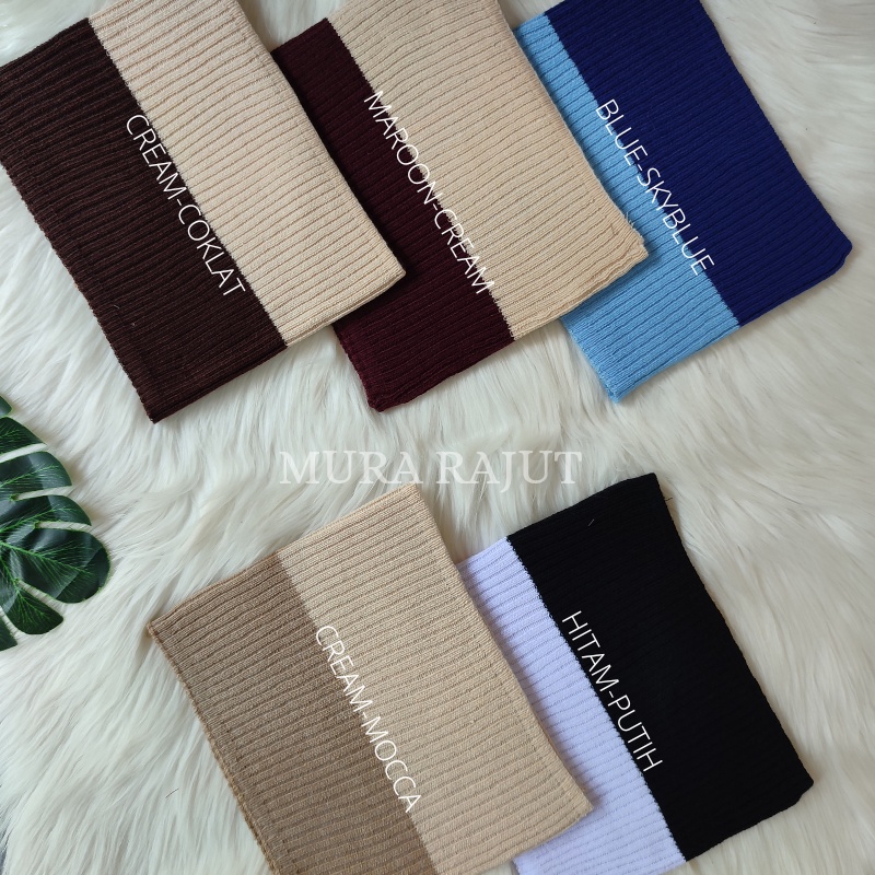 Ciput Rajut Inner Bandana Premium 2 Warna Daleman Kerudung Alas Hijab Jilbab Rajut Anti Melar