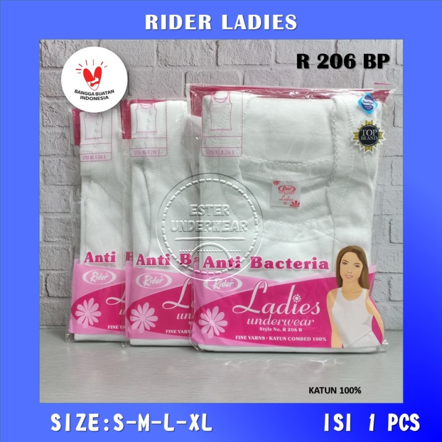 Kaos Singlet Wanita Rider R 206 BP PUTIH Isi-1PCS