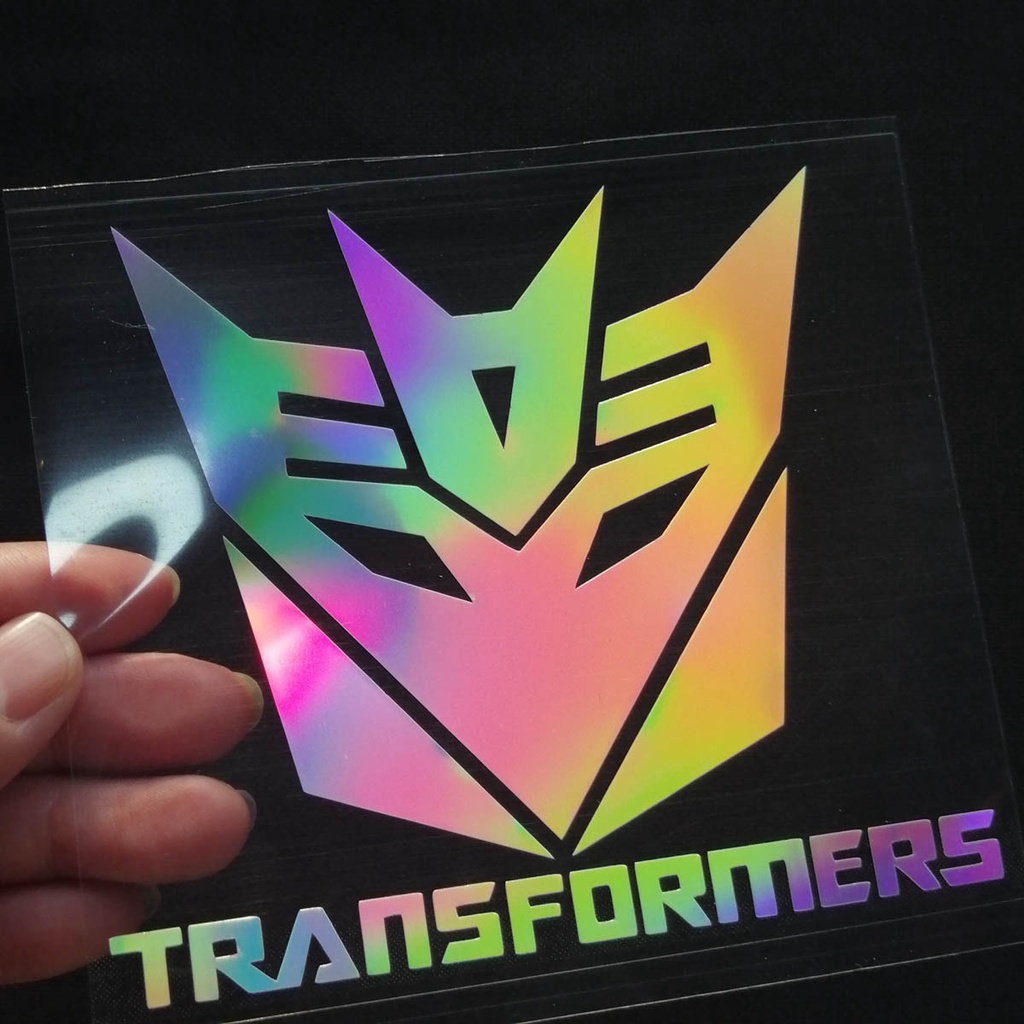 Transformers Stiker Reflektif Laser Motif Transformers Untuk Dekorasi Pintu / Tangki Bensin Mobil / Motor