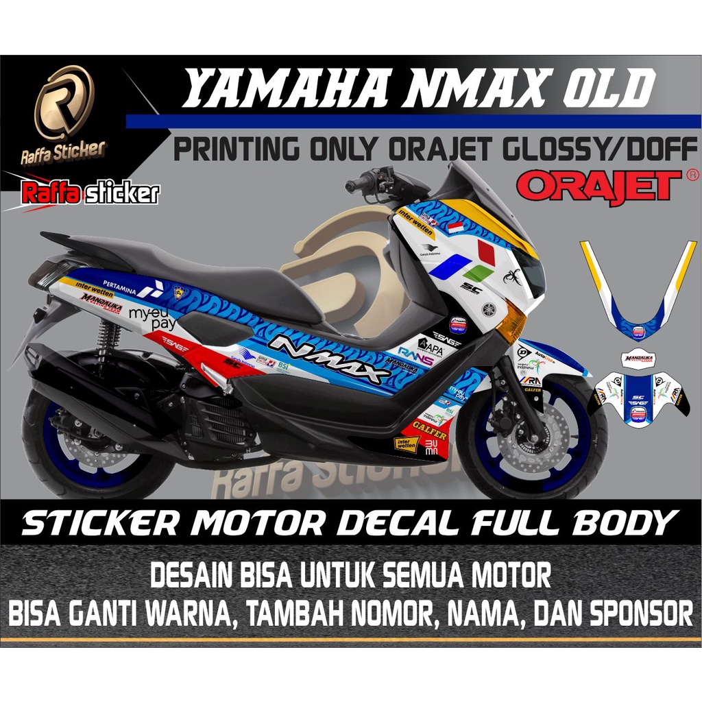 Decal Nmax Old Full Body//Sticker Nmax Old Full Body Motif Mandalika Racing
