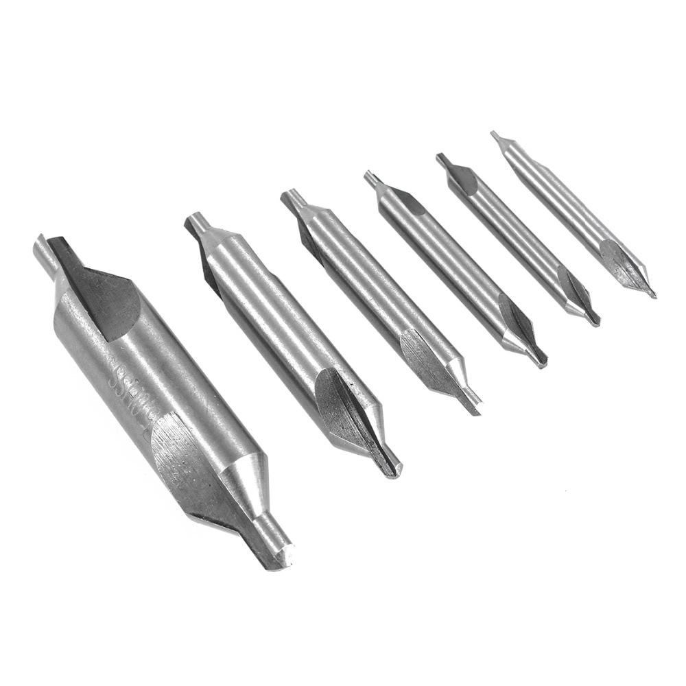 Mata Bor Center Drill Bits Set Precision Combined Countersinks Kit 6 PCS - SV-VDB25 - Silver