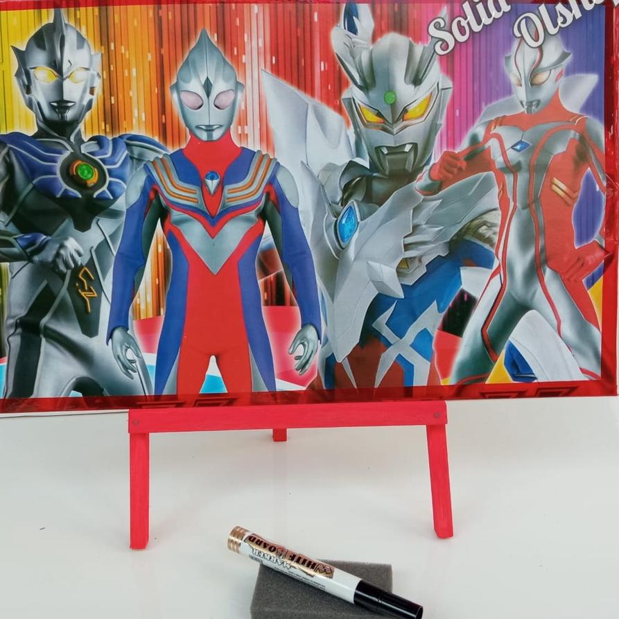 

Big Sale - Papan tulis white board anak dengan penyaangga ukuran 30x50 gratis spidol dan penghapus 팝