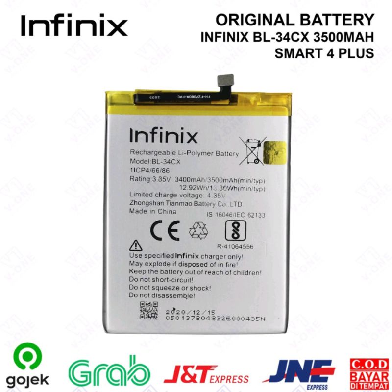 BATRE BATERAI INFINIX BL-34CX INFINIX SMART 4 PLUS BATTERY ORIGINAL