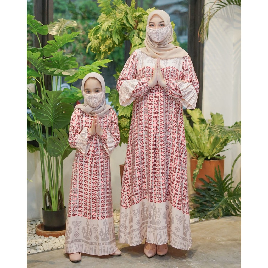 Gamis Wanita Kia Maxi Motif | Fashion Muslim Wanita | Dress Muslim Wanita Busui Friendly All Size-1