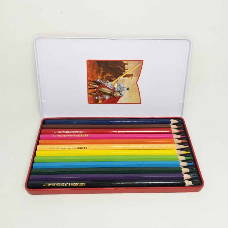 Pensil warna Superior Quality KENKO Kaleng / Tin isi 12 / 24-3