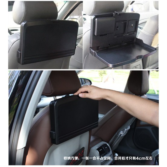 TRAVEL DINING TRAY Flip Tray Table Meja makan minum dalam Mobil Mobil Polos Hitam High Quality