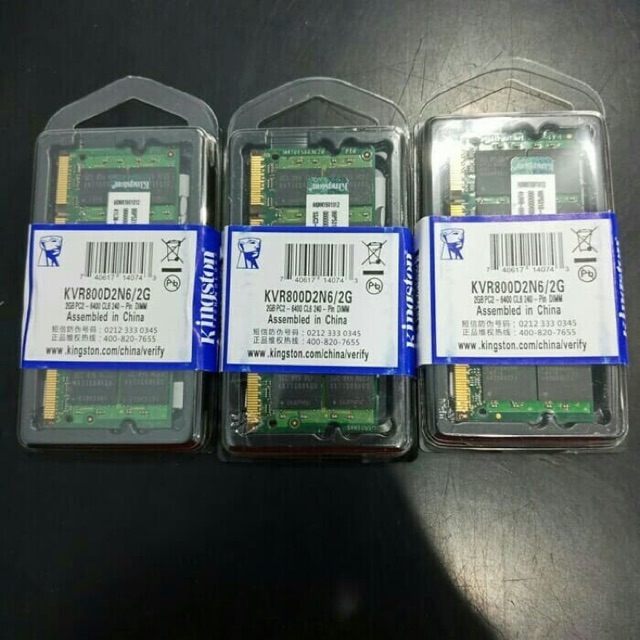 RAM SODIMM DDR2 2GB PC6400 KINGSTON GARANSI 1 tahun MEMORI LAPTOP