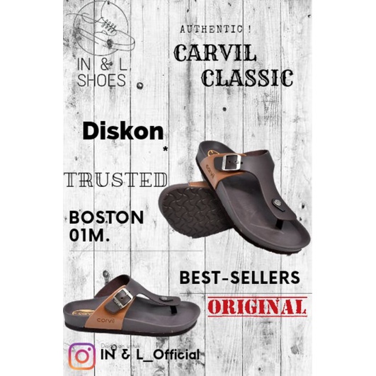 CARVIL SANDAL JEPIT CASUAL FOOTBED KARET MENTAH ORIGINAL BOSTON-01M