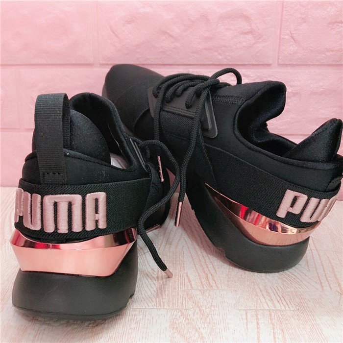 puma muse satin rose gold black