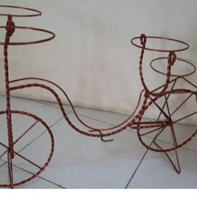 Aksesoris Sepeda - Rak Standing Pot Bunga Sepeda Lubang 5 /Rak Besi Pot Bunga