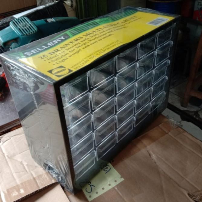 Terhot Sellery Rak Penyimpanan Komponen Baut 25 Slot Bahan Mika