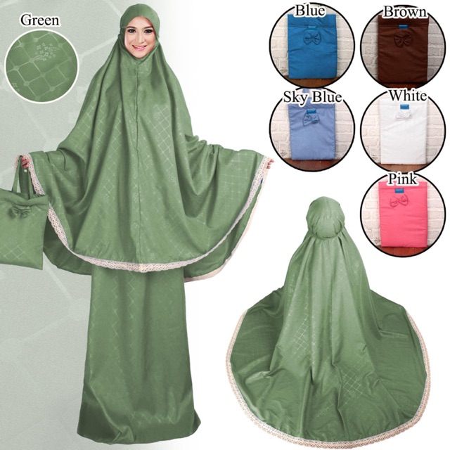 mukena dewasa katun gema/mukena renda rajut/mukena terlaris/mukena murah