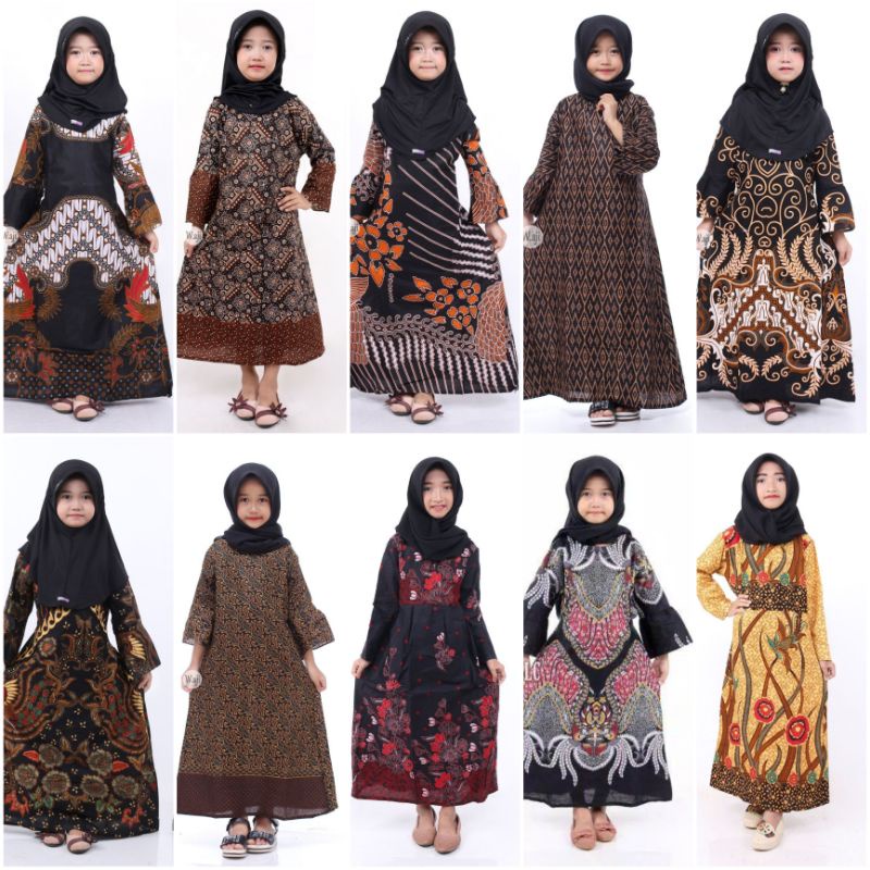 Gamis Batik Anak Dress Batik usia 4-12th