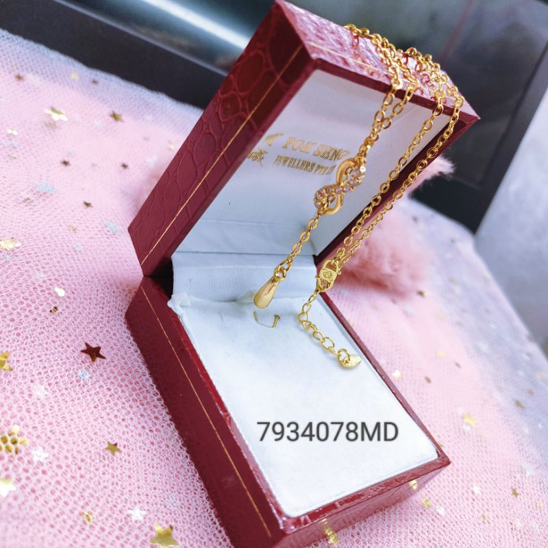 Kalung Model Korea Wanita Titanium Anti Karat Lapis Emas 4078MD