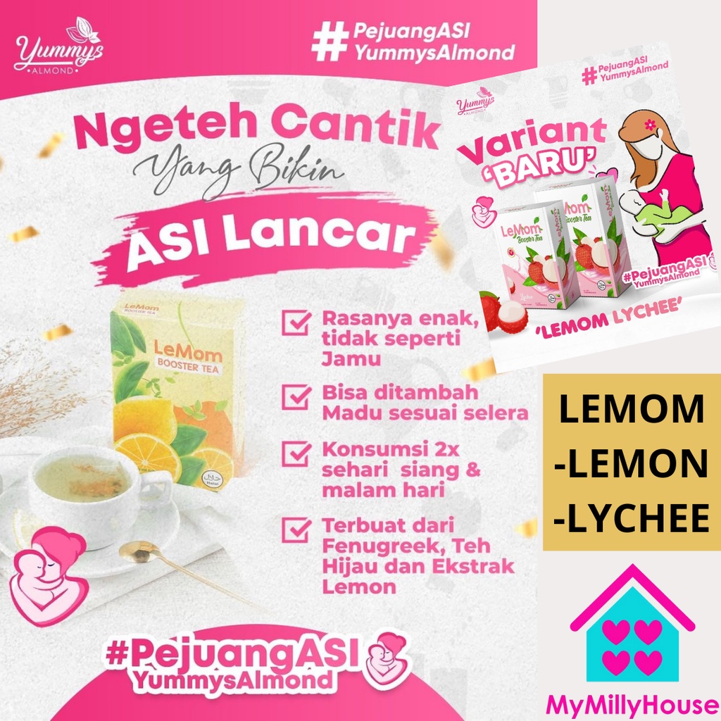 LEMOM BOOSTER TEA / TEH PELANCAR ASI BOOSTER LEMON LYCHEE LECI HERBAL FENUGREEK ALMOM